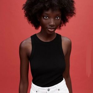 SOLD.   Zara Gray Ribbed Top